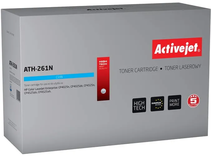 Toner imprimanta ACTIVEJET COMPATIBIL ATH-261N for HP printer; HP CE261A replacement; Supreme; 11000 pages; cyan