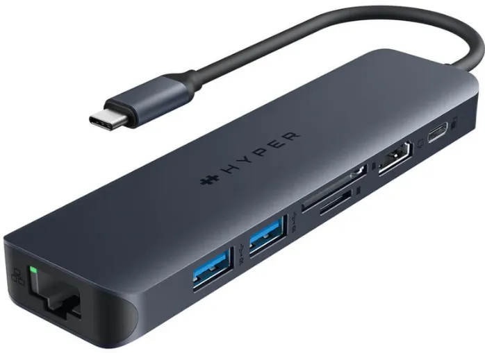 Docking Station Hyper  Drive EcoSmart Gen.2 Universal USB-C 7-in-1 Hub w 100 W PD Power Pass-thru
