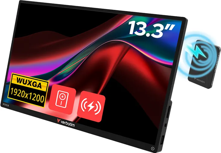Monitor VERBATIM tactil portabil 13.3" Verbatim incl PBCarcasa aluminiu/PB 5000mAh/WUXGA 1920x1200