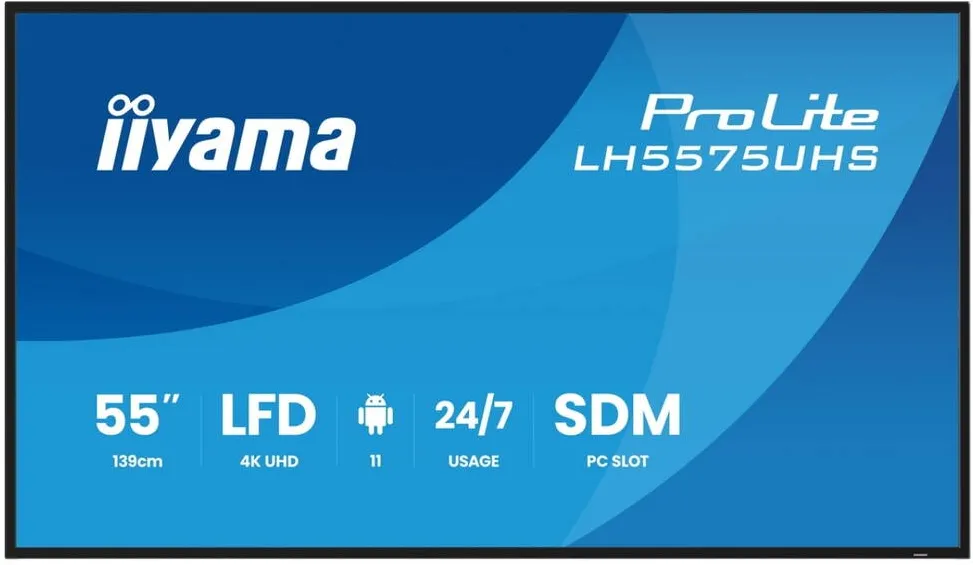 Display Profesional IIyama 139.0cm(55") LH5575UHS-B2AG 16:9 3xHDMI+DP+2xUSB (Speditionsversand)