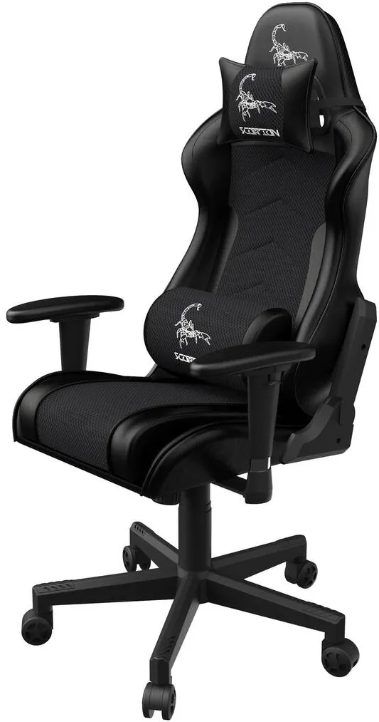 Scaun Gaming Gembird GC-SCORPION-06X "SCORPION", black color, fabric chair with black eco-leather accents