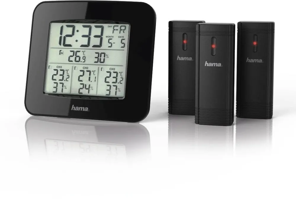 HAMA Statie Meteo EWS-TRIO 3 sensors black