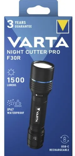 VARTA Lanterna Varta Night Cutter Pro F30R, 1500 lm, 5 niveluri de lumina, 280 m gama fasciculului, IP67
