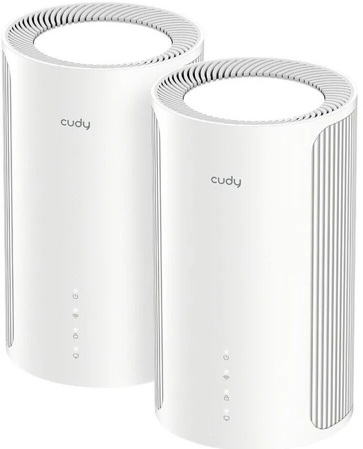 Router Wireless Cudy Router Mesh Cudy M11000, Wi-Fi 7, 3 benzi, alb, 116x116x202mm, set 2 buc.