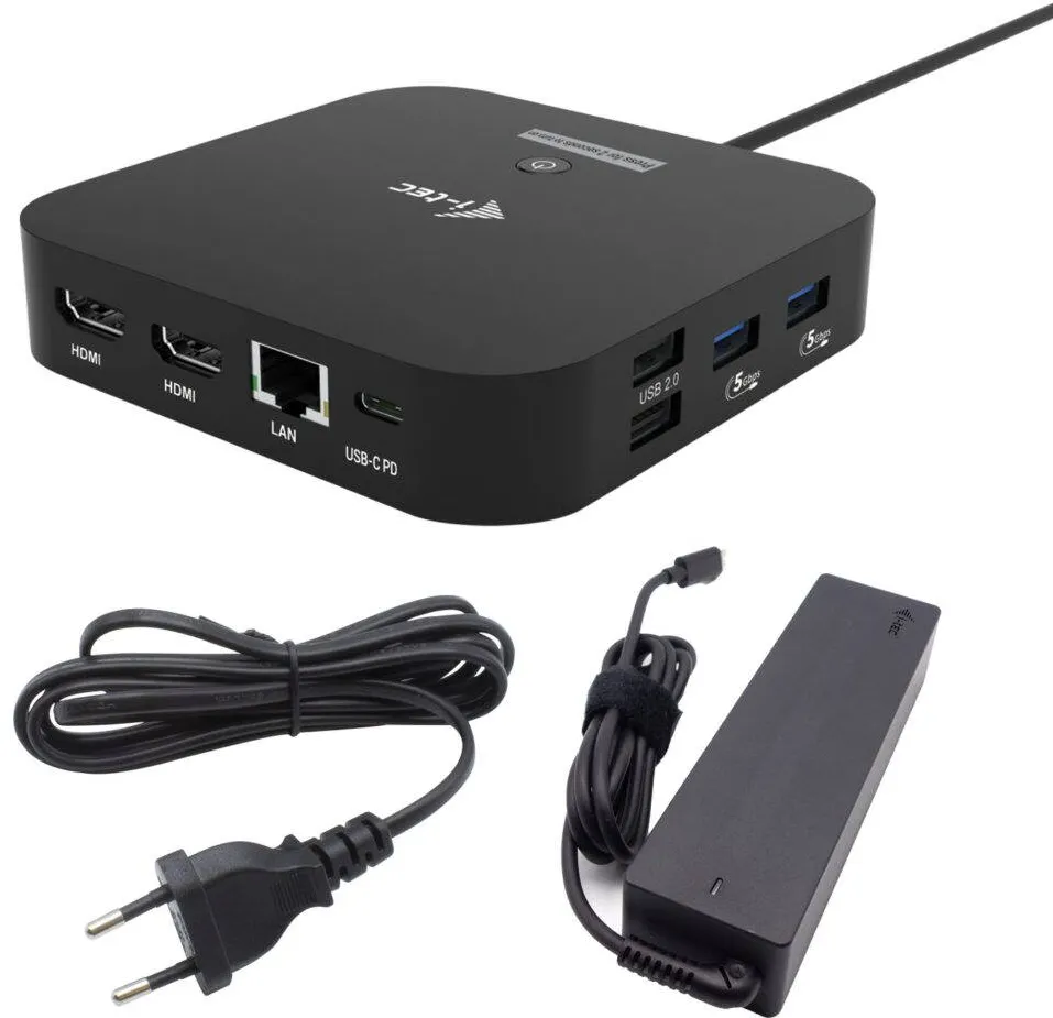 Docking Station I-TEC Statie de andocare USB-C Dual HDMI, i-tec, 100 W, 10 Gbit/s, negru, 113x113x40mm
