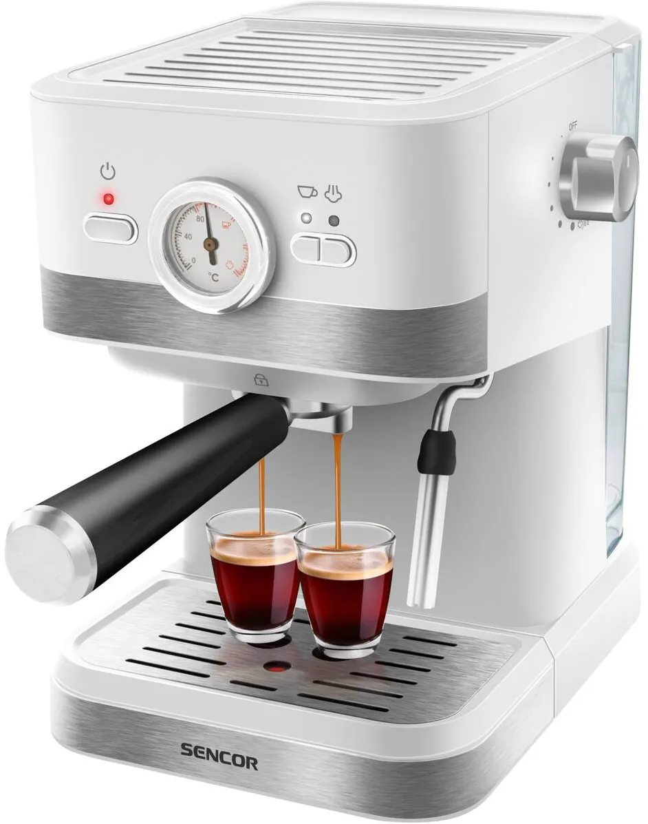 Espressor SENCOR SES 1720WH, 1050W, 20 bar, rezervor de apa 1,5l, alb