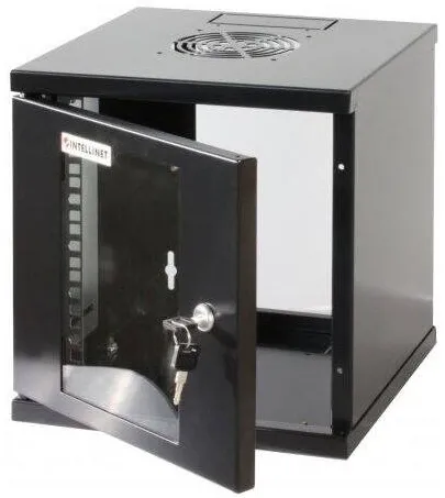 Cabinet metalic Intellinet Dulap de perete Manhattan Intellinet 6U 10" 300x300mm negru (711692) (711692)