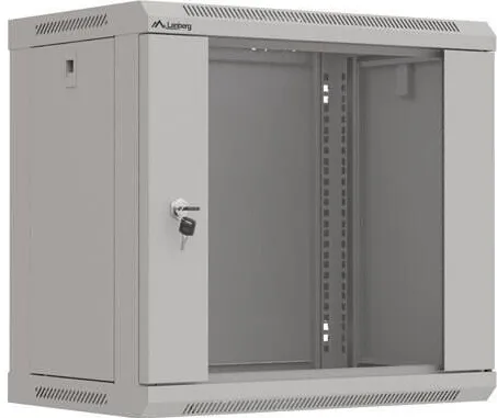 Cabinet metalic LANBERG Cabinet metalic rack 19" 9U 540x350 gri cu usi din sticla, set Flat Pack