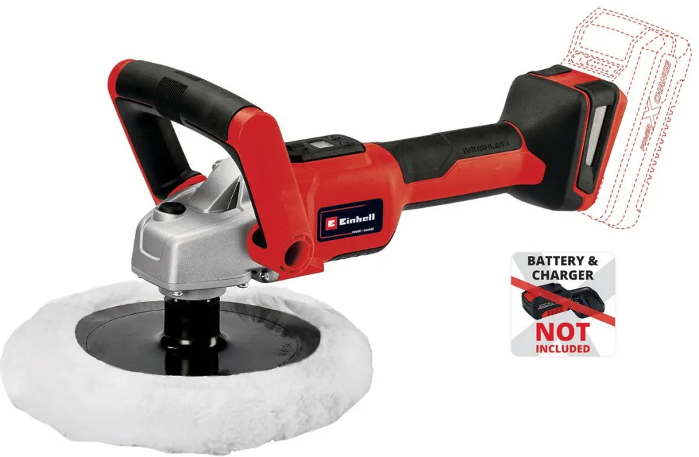 Einhell Aparat de slefuit/lustruit pe acumulator Einhell PXC CE-CP 18/180 Li E-Solo,motor fara perii,180 mm diametrul placa de slefuire,fara acumulator si incarcator in setul de livrare