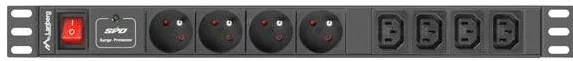 LANBERG Prelungitor, Lanberg, 2 m, 250 V, 16 A, Negru