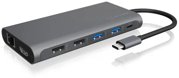 Hub USB Icy Box Docking station Raidsonic, IcyBox, IB-DK4050-CPD, USB Type-C, Argintiu