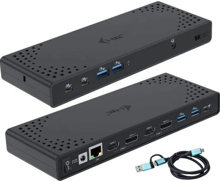 Hub USB I-TEC Docking Station, i-tec, USB 3.0 / USB-C / Thunderbolt Dual Display + PD 100W