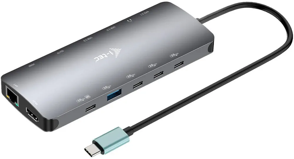 Hub USB I-TEC Hub USB i-Tec C31NANOTRIPLEDOCKPD, gri, 10 Gbit/s, 3840x2160px