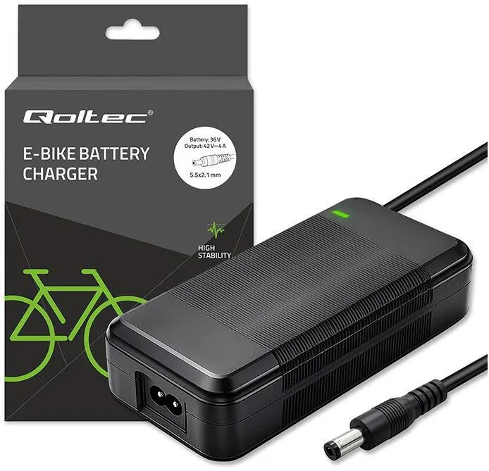 QOLTEC Incarcator Qoltec pentru biciclete electrice si trotinete 36V/42V, 4A, 5.5x2.1cm, cu cablu de alimentare