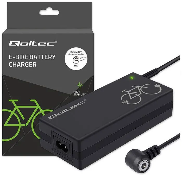 QOLTEC Incarcator Qoltec pentru bicicleta electrica 36V/42V, 2A, cu cablu de alimentare