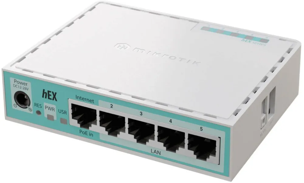 Accesoriu Retea MIKROTIK Router MikroTik E50UG hEX, 5 porturi Gigabit Ethernet, procesor 950 MHz, 512 MB RAM, alimentare PoE, USB 2.0