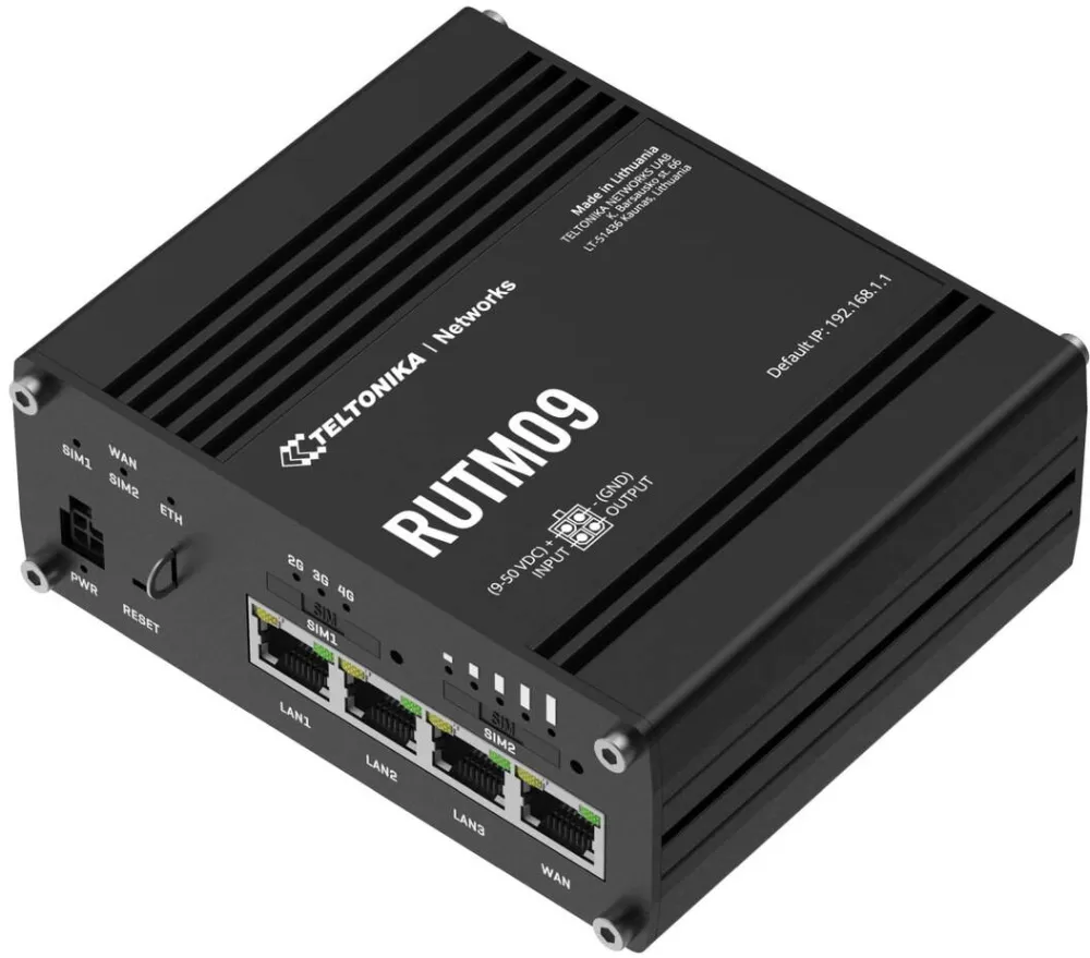 Router TELTONIKA Router LTE Teltonika RUTM09, Dual SIM, Gigabit Ethernet, GNSS, 1000 Mbps