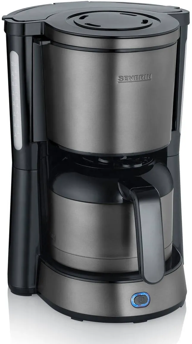 Cafetiera SEVERIN Cafetiera Severin, 1 litru, preparare 8 cesti, mentinere la calda, carafa inox, negru, 26x34x23cm