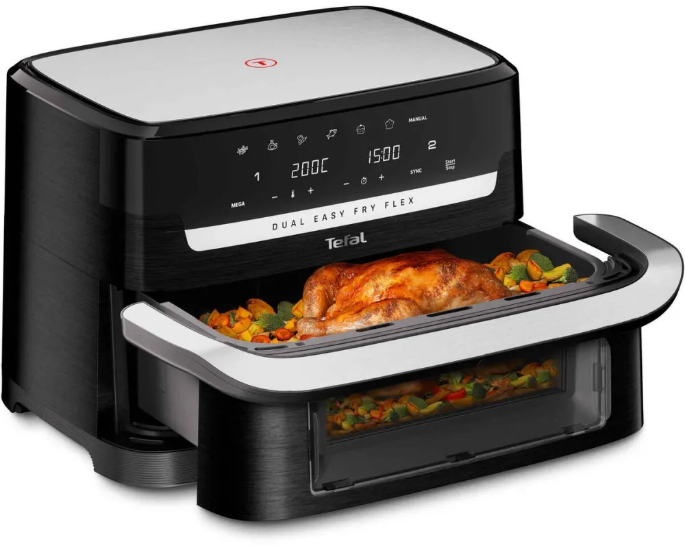 Friteuza cu aer cald TEFAL Dual Easy Fry Flex EY9228E0 9L 2700W