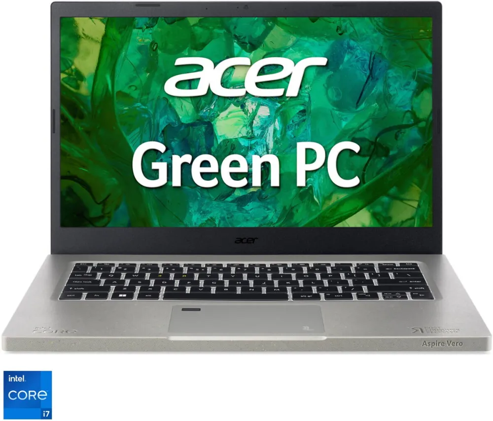 Laptop Acer Laptop Acer Aspire Vero cu procesor Intel® Core™ i7-1355U pana la 5.00 GHz, 14", FHD IPS, 16GB LPDDR4X, 512GB SSD, Intel® Iris® Xe Graphics, No OS, Cobblestone Gray