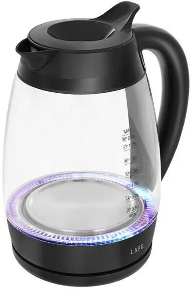 Lafe LAFCZA47573, 2 L, 2200 W, Üveg, Átlátszó-Fekete, Vízforraló