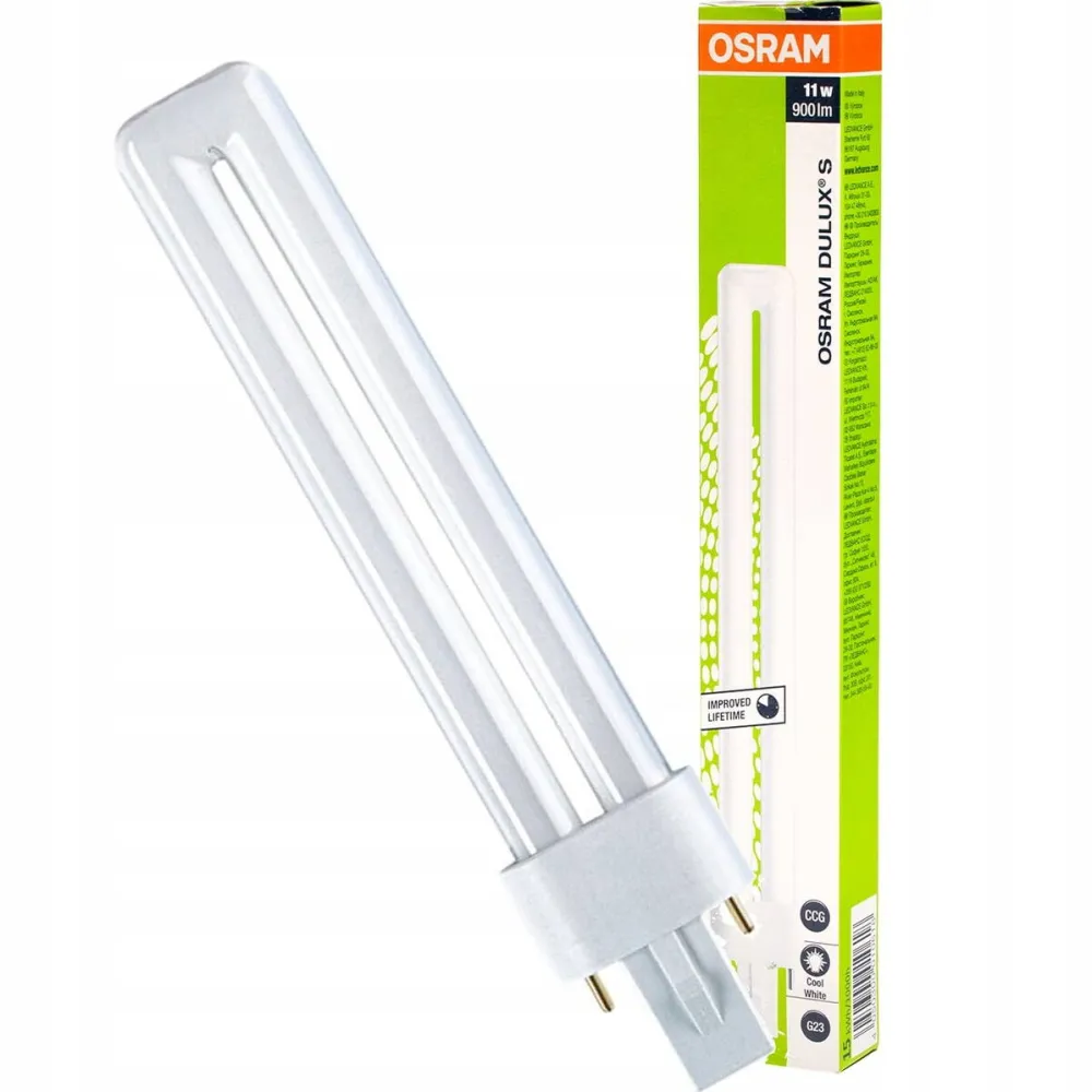 Osram Bec economic Dulux S, Osram, G23, 11 W, 4000K, 2 pini, 900 lm, 237 mm, Lumina neutra