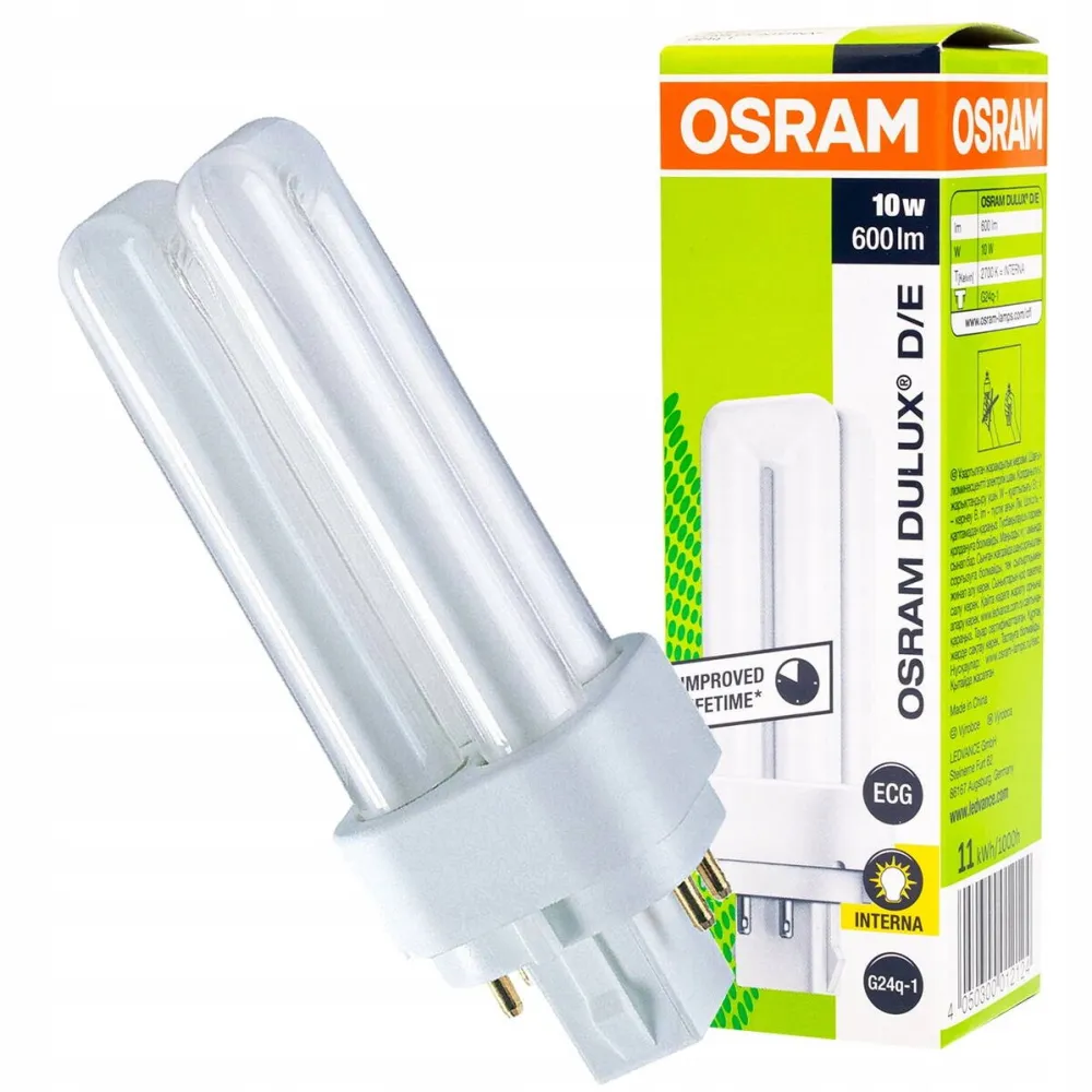 Osram Lampa fluorescenta Osram, G24Q-1, DULUX D/E, 10 W, 600 lm, 2700 K, Alb cald