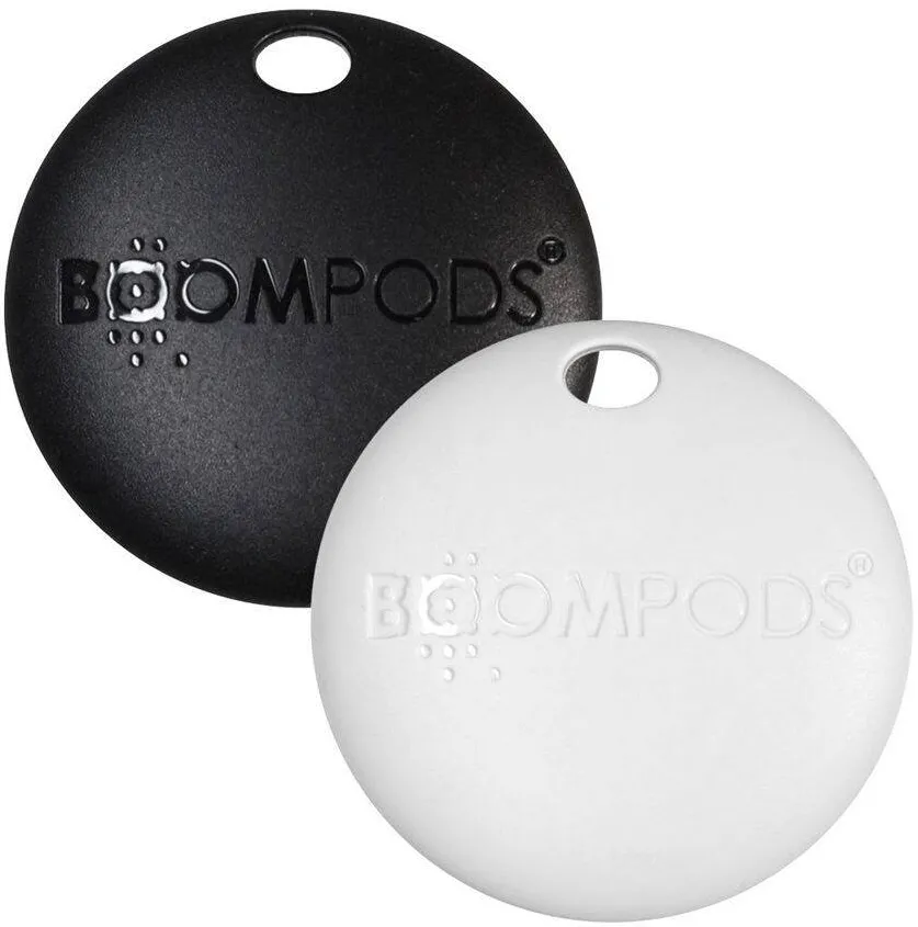 Boompods Set 2 Trackere Bluetooth BOOMPODS Boomtag, compatibil Apple Find My, sustenabil, negru si alb, 241008