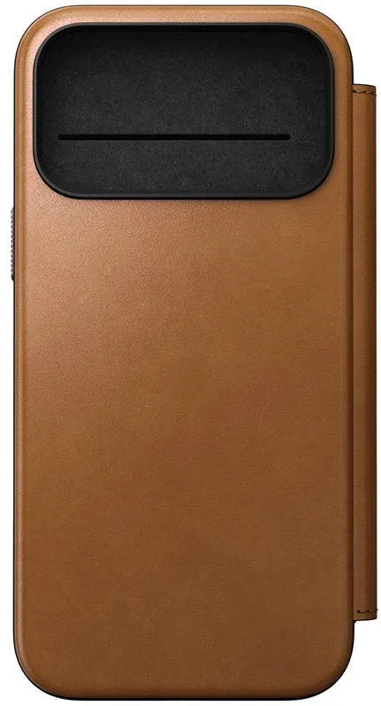 Nomad Husa din piele Nomad Modern Leather Folio cu Card Slot compatibila cu iPhone 17 Pro Max, Brown