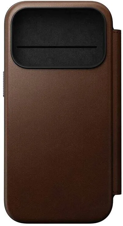 Nomad Husa din piele Nomad Modern Leather Folio cu Card Slot compatibila cu iPhone 17 Pro, Maro