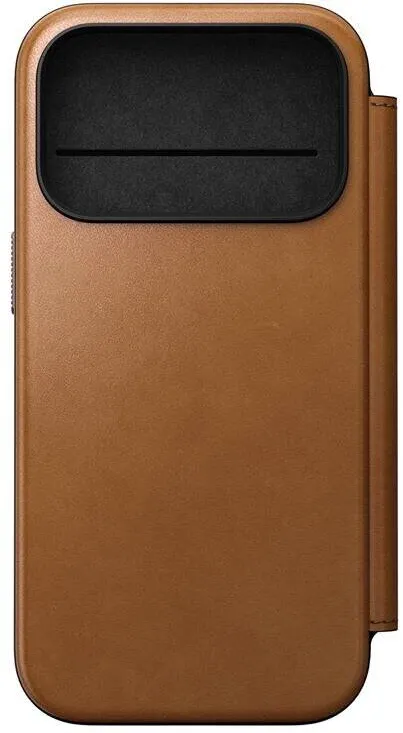 Nomad Husa din piele Nomad Modern Leather Folio cu Card Slot compatibila cu iPhone 17 Pro, Brown
