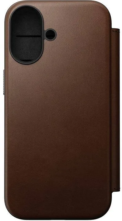 Nomad Husa din piele Nomad Modern Leather Folio cu Card Slot compatibila cu iPhone 17, Maro