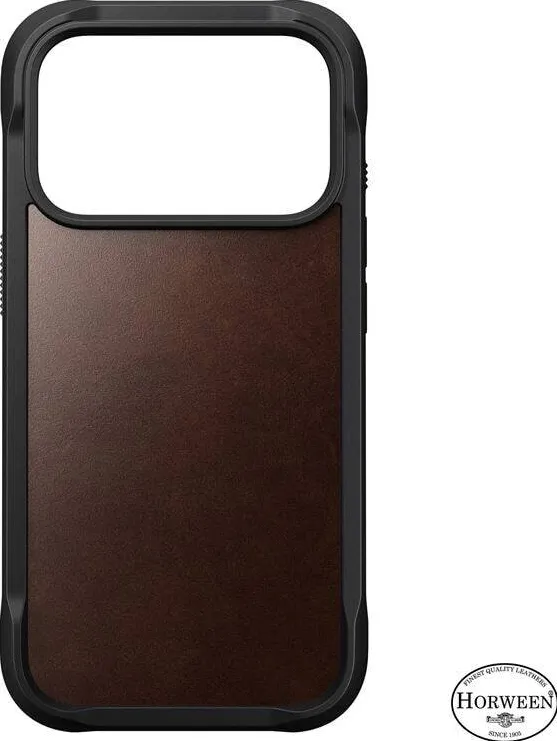 Nomad Husa din piele naturala Nomad Rugged Leather Horween Rustic Brown compatibila cu iPhone 17 Pro, Maro