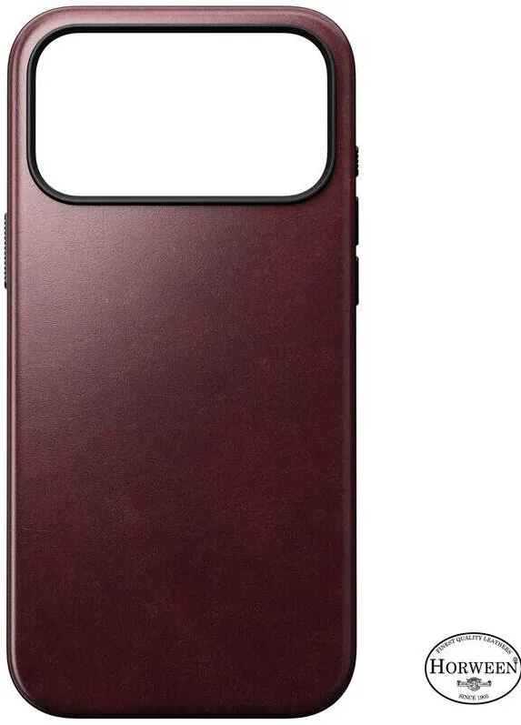 Nomad Husa din piele naturala Nomad Modern Leather Horween compatibila cu iPhone 17 Pro Max, Burgundy
