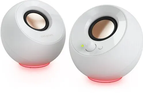 CREATIVE Boxe 2.0 CREATIVE PEBBLE SE, RGB Lighting, Aux, alb