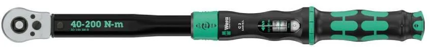 WERA Cheie dinamometrica reglabila cu clichet reversibil Wera Click-Torque Lock C 3 actionare in ambele sensuri 1/2" patrata 40 - 200 Nm