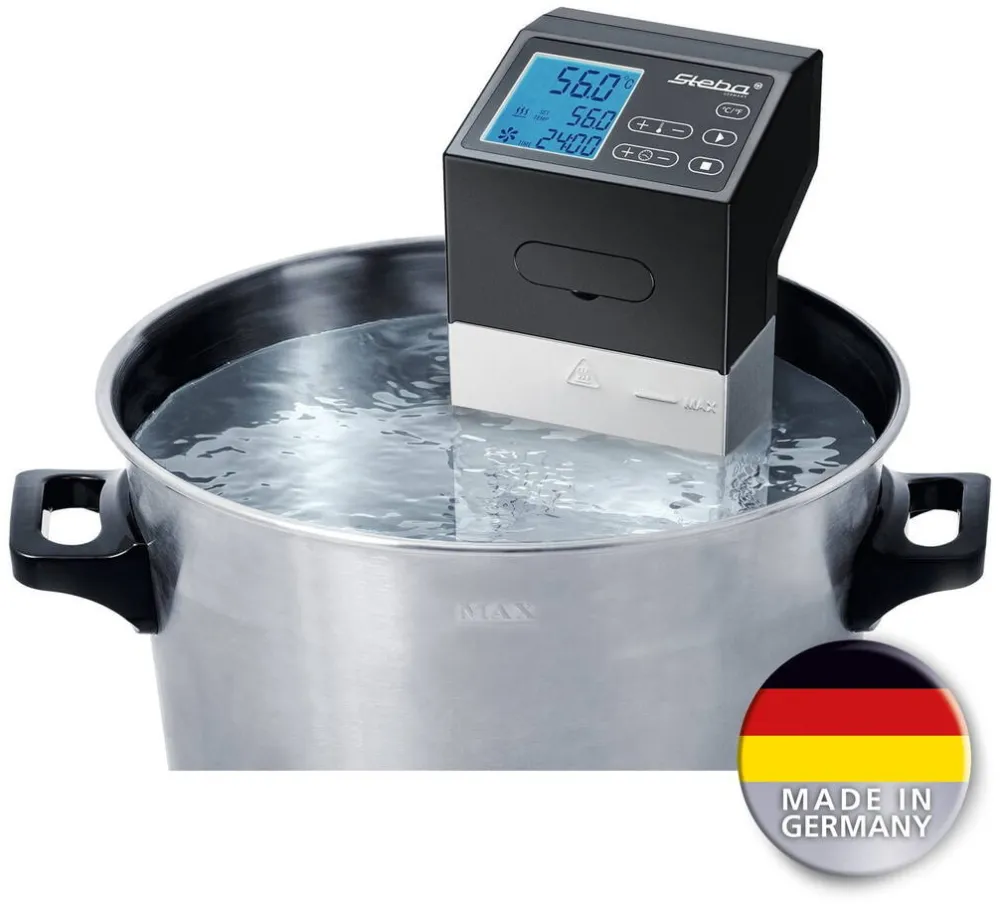 Steba Stick pentru gatit Sous Vide Steba, SV 100 Profesional, 1500 W, capacitate incalzire 30 litri, timer, temperatura ajustabila, display digital, circulare apa 7.5l/min, inox/negru