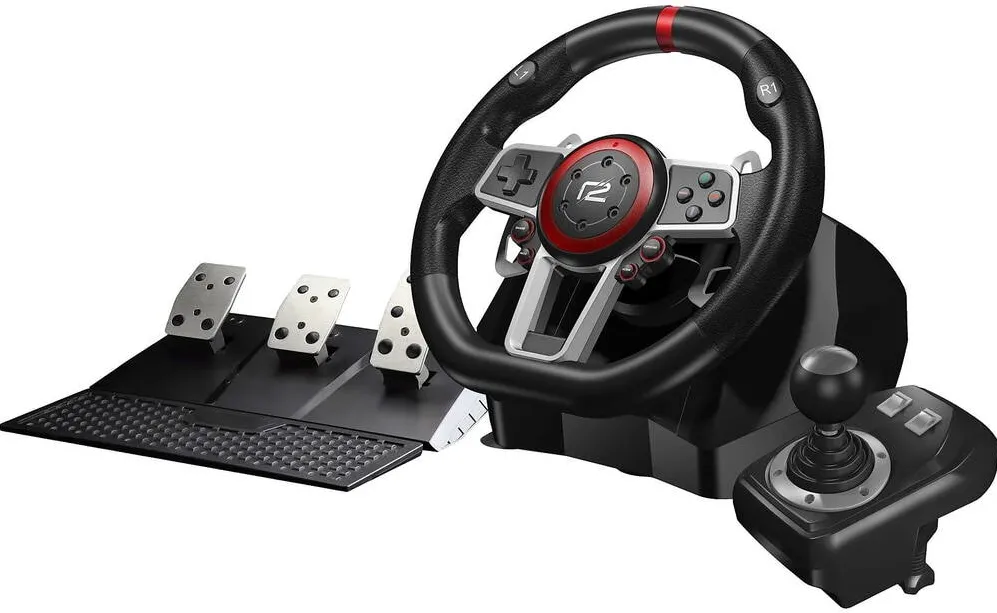 Volan ready2gaming Volan cu pedale si schimbator ready2gaming Multi System Racing Wheel Pro, Compatibil Xbox Series X/S & One, Nintendo Switch/PS4/PS3/PC Negru