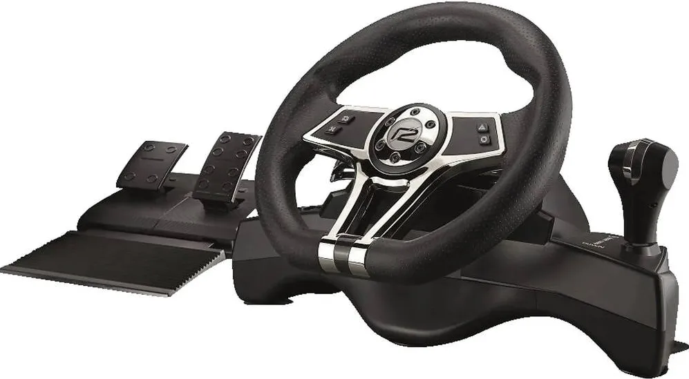 Volan ready2gaming Volan cu pedale si schimbator ready2gaming Hurricane Wheel Pro, Compatibil PS4/PS3/PC/Switch, USB Negru