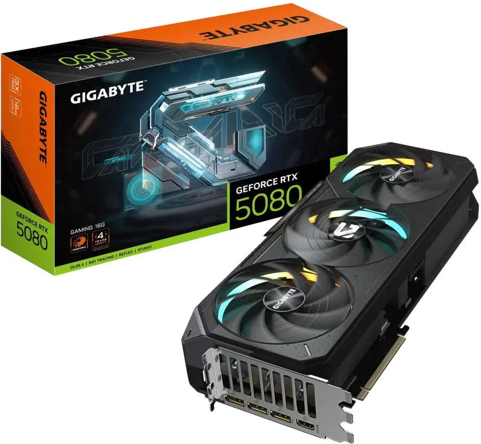 Placa Video GIGABYTE RTX5080 GAMING 16G, 16GB, GDDR7, RGB, 256bit