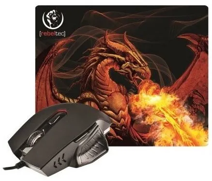 Mouse Rebeltec Mouse optic + mouse pad, Rebeltec, RED DRAGON, 2400DPI, Multicolor