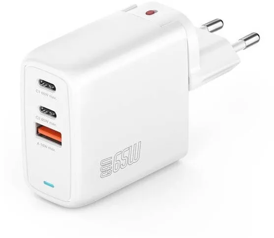 4smarts Adaptor de incarcare 4smarts GaN Flex 2xType-C + 1 USB, 65W, alb