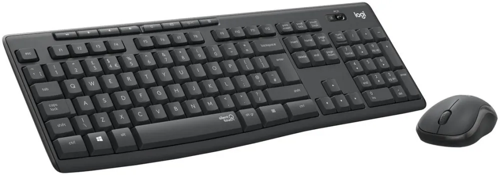 Kit Periferice LOGITECH Tastatura + mouse Logitech MK295 Silent Wireless, distributie maghiara, Negru