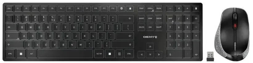 Kit Periferice Cherry Set tastatura si mouse, CHERRY DW 9500 SLIM, wireless/Bluetooth, negru, 110 taste