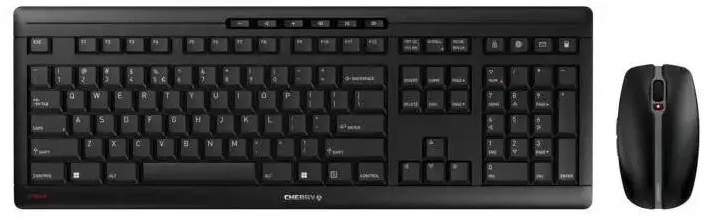 Kit Periferice Cherry Set tastatura si mouse fara fir CHERRY STREAM Desktop Recharge, Negru