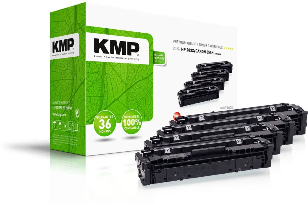 Toner imprimanta KMP Set 4 tonere KMP H-T246VX, negru, 3200 pagini Schwarz, 2500 pagini color
