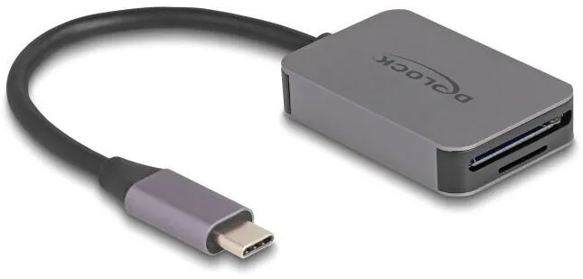 Card de Memorie DELOCK Cititor de carduri SD/micro SD, Delock, 91009, USB-C, 5 Gbps, gri, 49x32x10mm