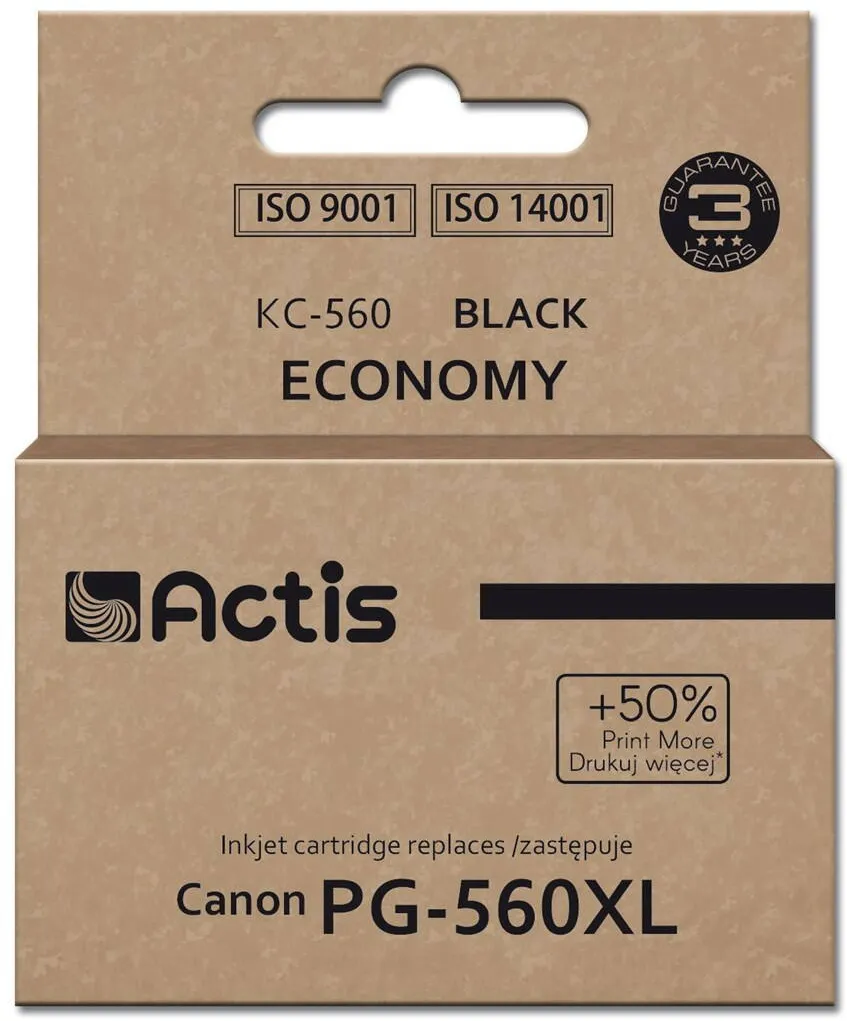 Cartus Imprimanta ACTIS Actis KC-560 Ink (replacement for Canon PG-560XL; Supreme; 22 ml; black). Prints 50% more than OEM.