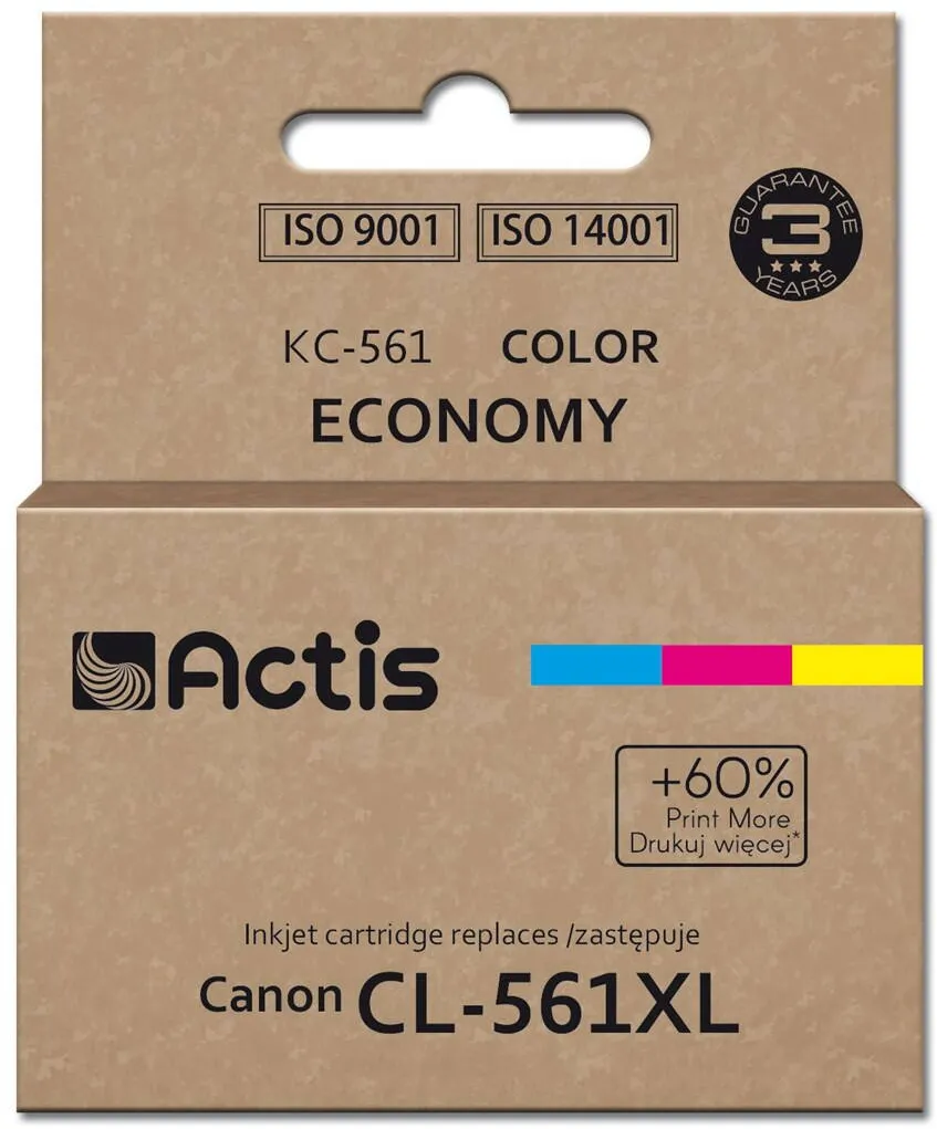 Cartus Imprimanta ACTIS Actis KC-561 Ink (replacement for Canon CL-561XL; Supreme; 18 ml; cyan, magenta, yellow). Prints 60% more than OEM.