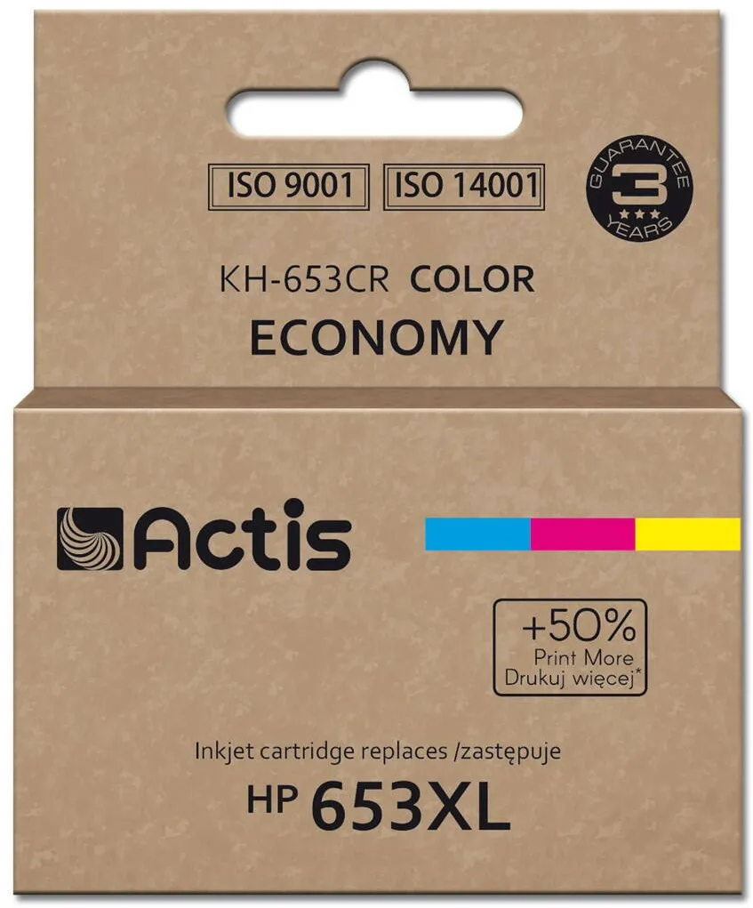 Cartus Imprimanta ACTIS Actis KH-653CR Ink (replaces HP 653XL 3YM74AE; Premium; 18ml; 300 pages; color)